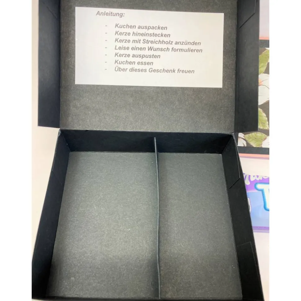 Geburtstagskuchen Bausatz – Handgemachte Geschenkverpackung 12x10x3 cm aus Tonkarton