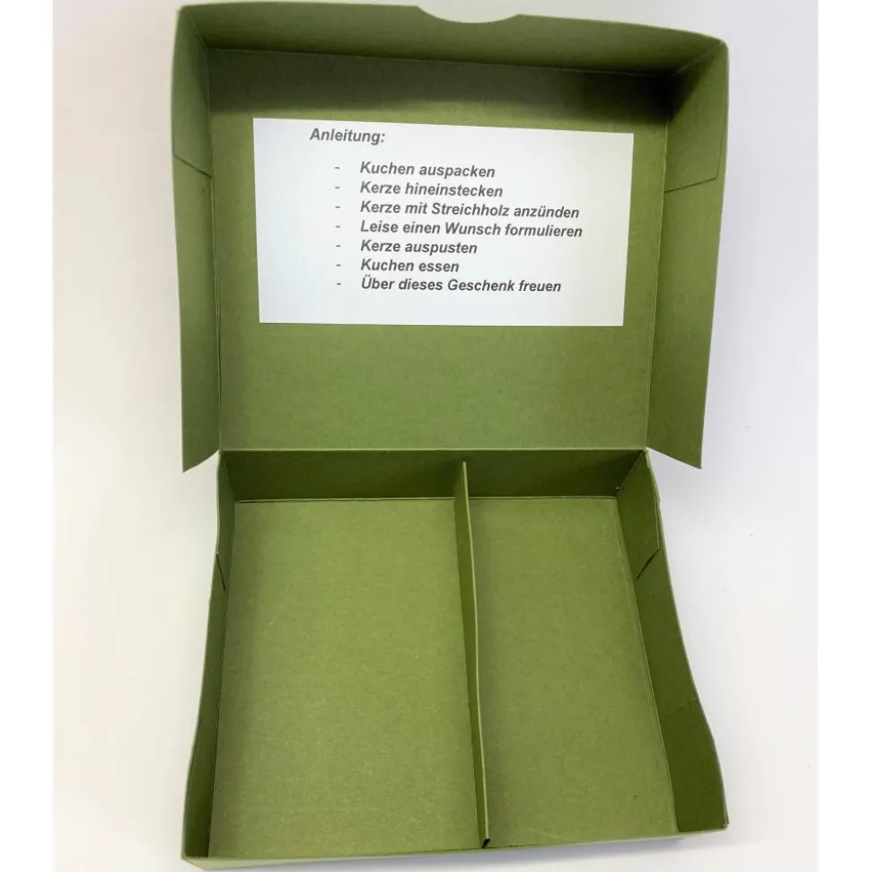 Geburtstagskuchen Bausatz – Handgemachte Geschenkverpackung 12x10x3 cm aus Tonkarton