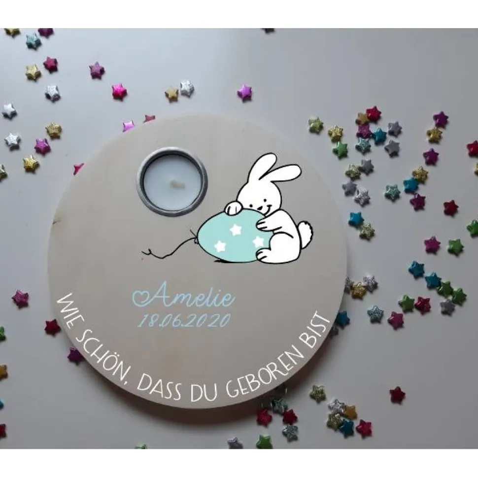 Geburtstagslicht | Geburtstagsbrett / Hase