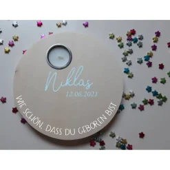 Geburtstagslicht | Geburtstagsbrett / Name und Datum