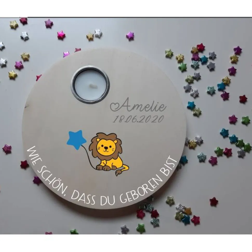Geburtstagslicht | Geburtstagsbrett / Löwe