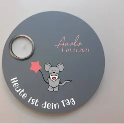 Geburtstagslicht | Geburtstagsbrett grau / Maus