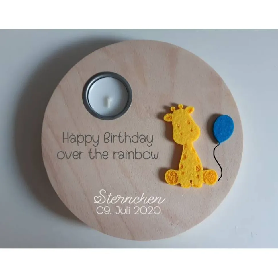 Geburtstagslicht/ Sternengeburtstag Giraffe | Sternenkind | Deko zum Himmelsgeburtstag