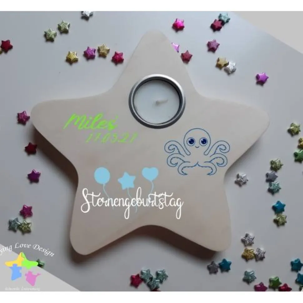 Geburtstagslicht/ Sternengeburtstag Krake | Sternenkind