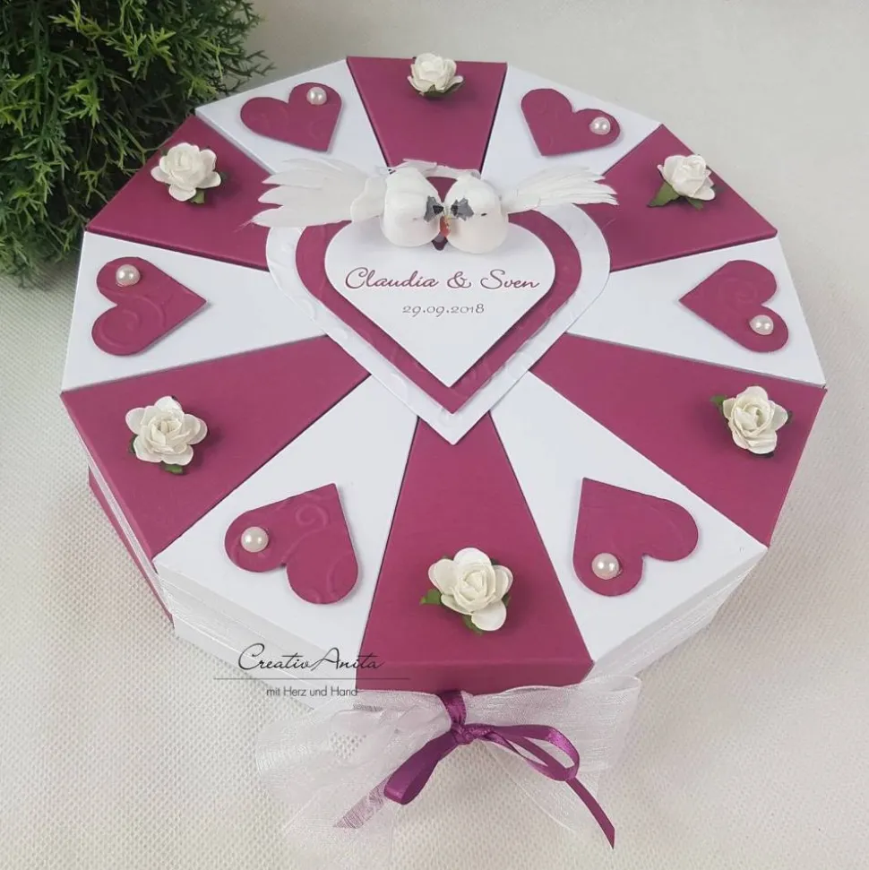 Geburtstagstorte Torte BEERE-WEISS Geldgeschenk