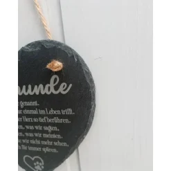 Gedenkherz aus Schiefer „Seelenhund“ – Erinnerung an den treuen Hund & Geschenk für Tierfreunde "