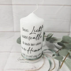 Gedenkkerze - Trauerkerze - Erinnerungskerze - Hochzeit Midi