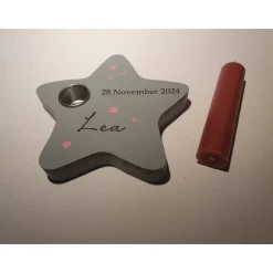 Gedenklicht für Sternenkind | Erinnerungslicht | Geschenk nach Fehlgeburt | Kondolenzgeschenk | grauer Stern