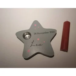 Gedenklicht für Sternenkind | Erinnerungslicht | Geschenk nach Fehlgeburt | Kondolenzgeschenk | grauer Stern