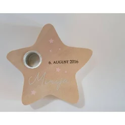 Gedenklicht für Sternenkind | Erinnerungslicht | Geschenk nach Fehlgeburt | Kondolenzgeschenk | Stern aus Holz mit Kerze