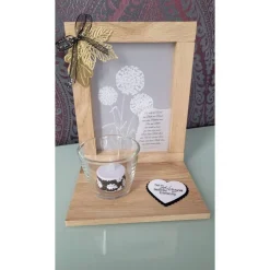 Gedenklicht, Trauerlicht, Geschenk für Trauernde mit Teelichtglas und LED Teelicht