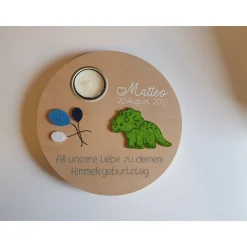 Gedenklicht zum Himmelsgeburtstag | Geburtstagslicht | Geschenk zum Sternengeburtstag | Geburtstagsbrett für Sternenkind