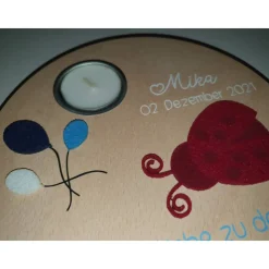 Gedenklicht zum Himmelsgeburtstag | Geburtstagslicht | Geschenk zum Sternengeburtstag | Geburtstagsbrett Käfer