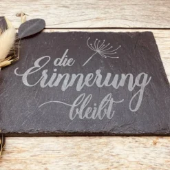 Gedenkplatte für Grab | Steinplatte mit Gravur | Stein für Grabschmuck | Grabdekoration aus Naturstein