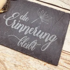 Gedenkplatte für Grab | Steinplatte mit Gravur | Stein für Grabschmuck | Grabdekoration aus Naturstein