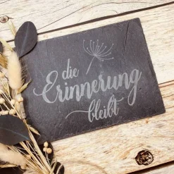 Gedenkplatte für Grab | Steinplatte mit Gravur | Stein für Grabschmuck | Grabdekoration aus Naturstein