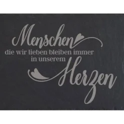 Gedenkplatte für Grab | Steinplatte mit Gravur | Stein für Grabschmuck | Grabdekoration aus Naturstein | In liebevoller