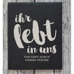 Gedenkplatte für Grab | Steinplatte mit Gravur | Stein für Grabschmuck | Grabdekoration aus Naturstein