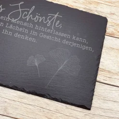 Gedenkplatte für Grab | Steinplatte mit Gravur | Stein für Grabschmuck | Grabdekoration aus Naturstein | schöner Spruch