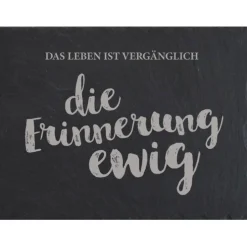 Gedenkplatte für Grab | Steinplatte mit Gravur | Stein für Grabschmuck | Grabdekoration aus Naturstein