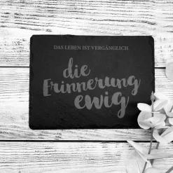 Gedenkplatte für Grab | Steinplatte mit Gravur | Stein für Grabschmuck | Grabdekoration aus Naturstein