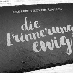 Gedenkplatte für Grab | Steinplatte mit Gravur | Stein für Grabschmuck | Grabdekoration aus Naturstein