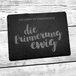 Gedenkplatte für Grab | Steinplatte mit Gravur | Stein für Grabschmuck | Grabdekoration aus Naturstein