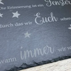 Gedenkplatte für Grab | Steinplatte mit Gravur | Stein für Grabschmuck | Grabdekoration aus Naturstein | Trauerspruch