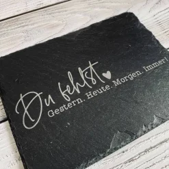 Gedenkplatte für Grab | Steinplatte mit Gravur | Stein für Grabschmuck | Grabdekoration aus Naturstein | Trauerspruch