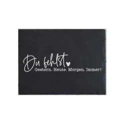 Gedenkplatte für Grab | Steinplatte mit Gravur | Stein für Grabschmuck | Grabdekoration aus Naturstein | Trauerspruch