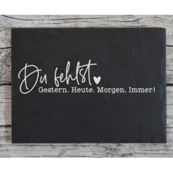 Gedenkplatte für Grab | Steinplatte mit Gravur | Stein für Grabschmuck | Grabdekoration aus Naturstein | Trauerspruch