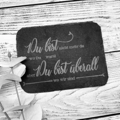 Gedenkplatte für Grab | Steinplatte mit Gravur | Stein für Grabschmuck | Grabdekoration aus Naturstein