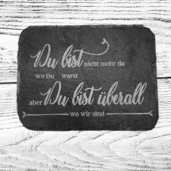 Gedenkplatte für Grab | Steinplatte mit Gravur | Stein für Grabschmuck | Grabdekoration aus Naturstein