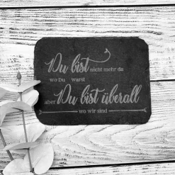 Gedenkplatte für Grab | Steinplatte mit Gravur | Stein für Grabschmuck | Grabdekoration aus Naturstein