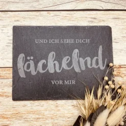 Gedenkplatte für Grab | Steinplatte mit Gravur | Stein für Grabschmuck | Grabdekoration aus Naturstein