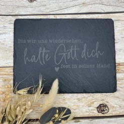 Gedenkplatte für Grab | Steinplatte mit Gravur | Stein für Grabschmuck | Grabdekoration aus Naturstein