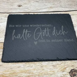 Gedenkplatte für Grab | Steinplatte mit Gravur | Stein für Grabschmuck | Grabdekoration aus Naturstein