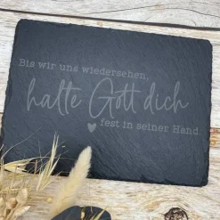 Gedenkplatte für Grab | Steinplatte mit Gravur | Stein für Grabschmuck | Grabdekoration aus Naturstein