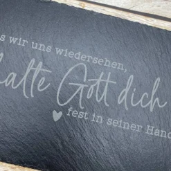 Gedenkplatte für Grab | Steinplatte mit Gravur | Stein für Grabschmuck | Grabdekoration aus Naturstein