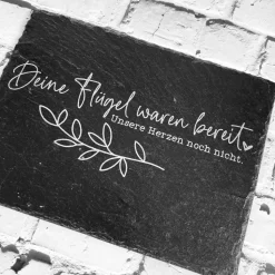 Gedenkplatte für Grab | Steinplatte mit Gravur | Stein für Grabschmuck | Grabdekoration aus Naturstein