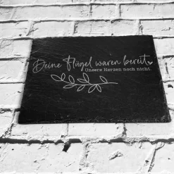 Gedenkplatte für Grab | Steinplatte mit Gravur | Stein für Grabschmuck | Grabdekoration aus Naturstein