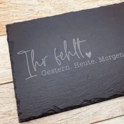 Gedenkplatte für Grab | Steinplatte mit Gravur | Stein für Grabschmuck | Grabdekoration aus Naturstein