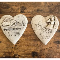 Gedenksteine mit Spruch - Grabschmuck - Zwei Varianten -