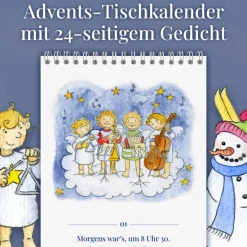 Gedicht-Adventskalender für Kinder von 3 bis 100+ Jahren, Tischkalender A5 hochkant, 24 Seiten, Das Engelchen Orchester