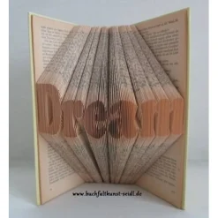 gefaltetes Buch "Dream" als Geschenk, z.B. für Geburtstag / Weihnachten, oder als besondere Dekoration Zuhause