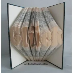 gefaltetes Buch "Glück" als Geschenk, z.B. für Geburtstag / Hochzeit / Weihnachten, oder als Dekoration