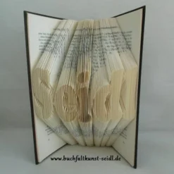 gefaltetes Buch mit "Name / Wunsch-Name oder -Wort", als personalisiertes Geschenk, z.B. für Geburtstag / Weihnachten