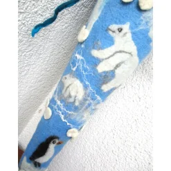 gefilzte Schultüte mit Eisbären und Pinguin Arktis