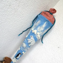 gefilzte Schultüte mit Eisbären und Pinguin Arktis