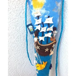 gefilzte Schultüte mit Piratenschiff und Seeräuber